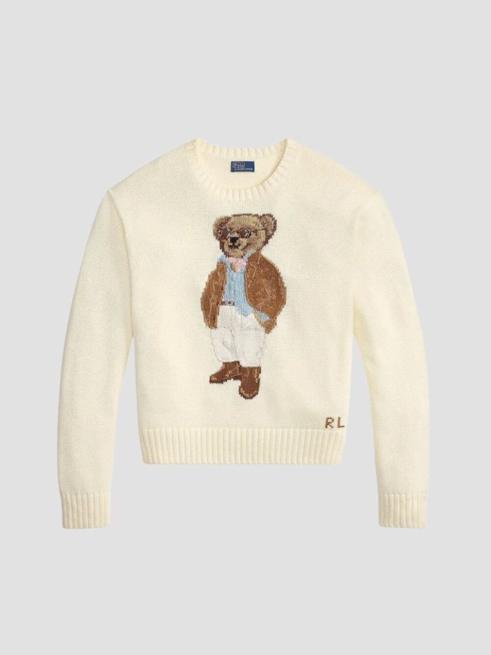 Polo Ralph Lauren Traveler Bear Cotton Sweater Size M - Picture 4 of 8